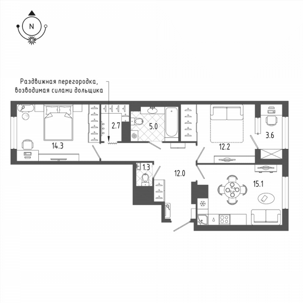 Квартал «Галактика», корпус 9.1 Санкт-Петербург — планировка 2