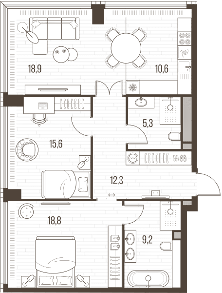 Highlife Москва — планировка 3