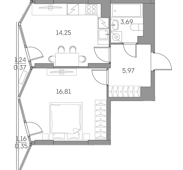 Аквилон BESIDE 2.0 Москва — планировка 1