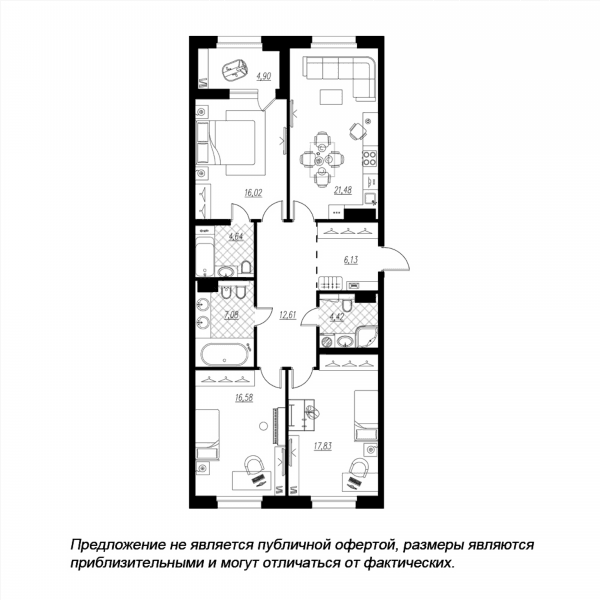 ЖК «Петровская Доминанта», корпус А Санкт-Петербург — планировка 3