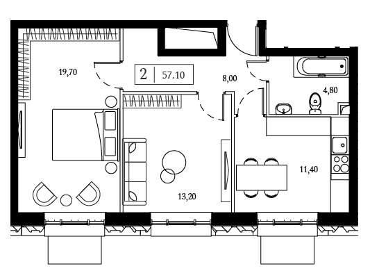 Dream Towers Москва — планировка 2