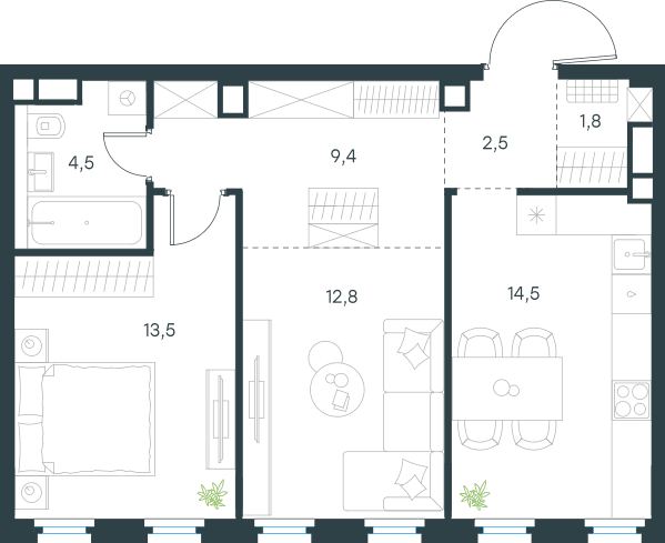 Level Нижегородская Москва — планировка 2