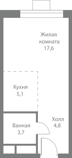 Stellar City Москва — планировка Студия