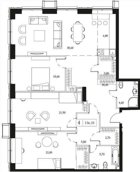 Dream Towers Москва — планировка 4