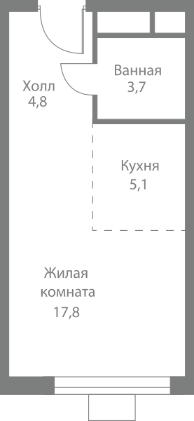 Stellar City Москва — планировка Студия