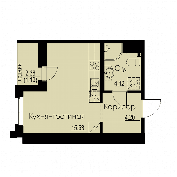 iD Murino II Санкт-Петербург — планировка Студия