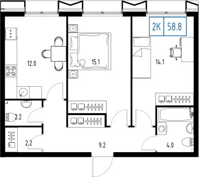 Skolkovo ONE Москва — планировка 2