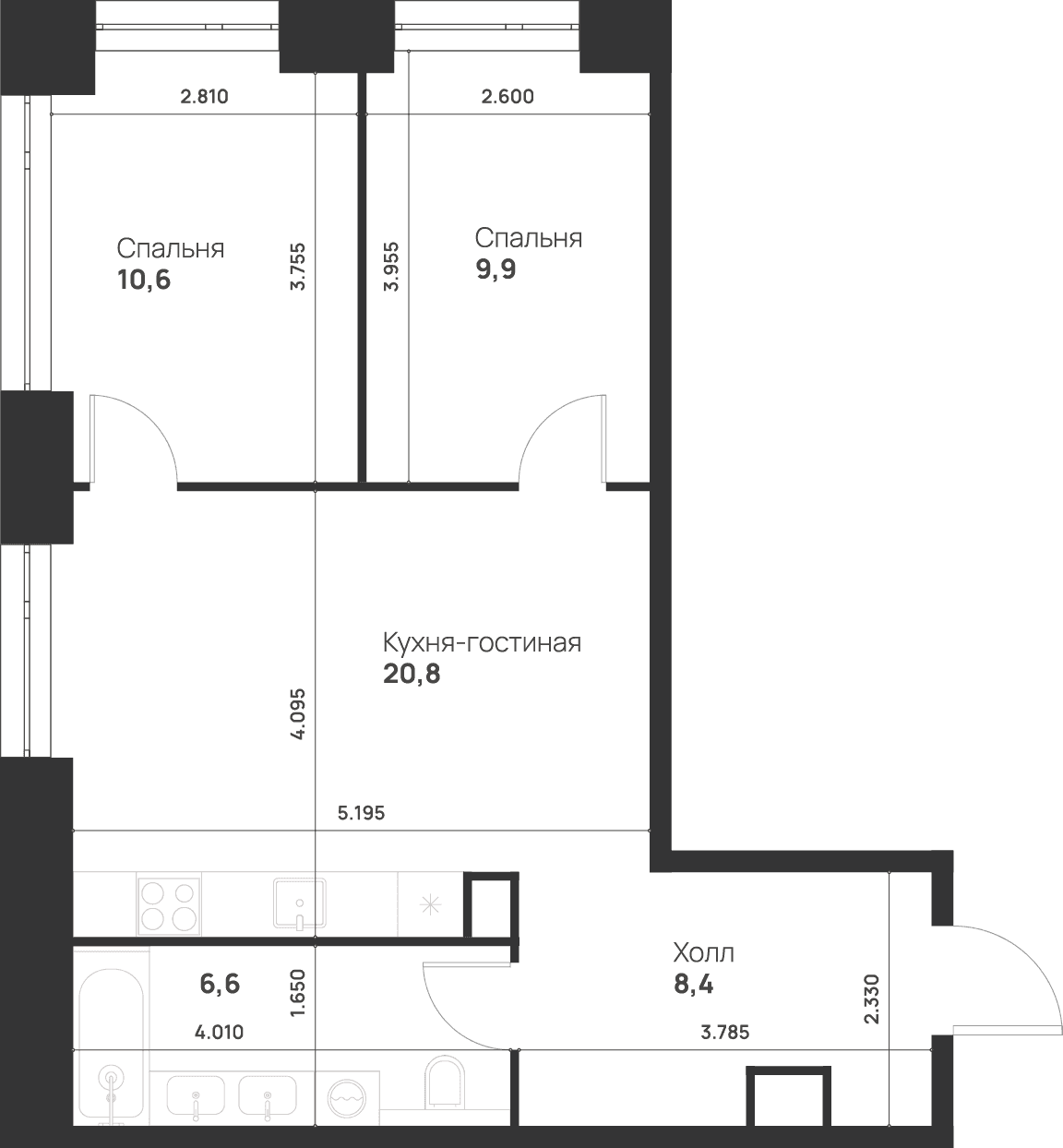 Voice Towers Москва — планировка 2