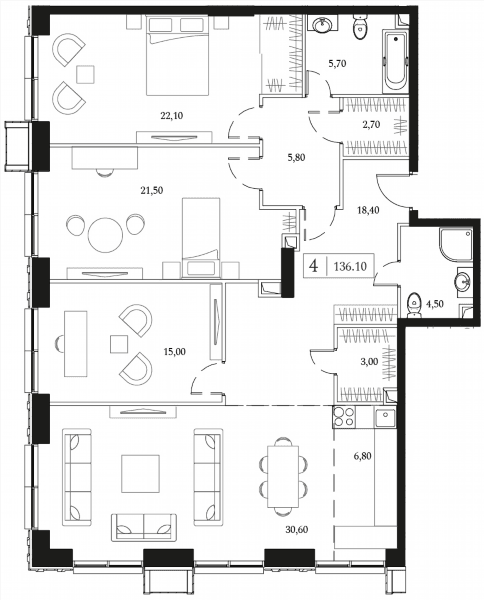 Dream Towers Москва — планировка 4