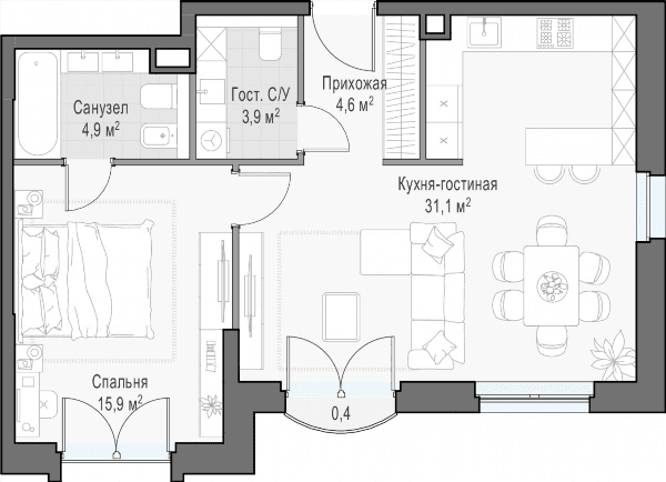 Достижение Москва — планировка 2