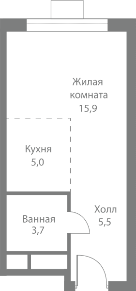 Stellar City Москва — планировка Студия