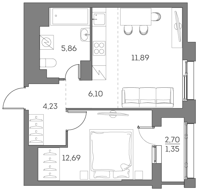 Аквилон BESIDE 2.0 Москва — планировка 1