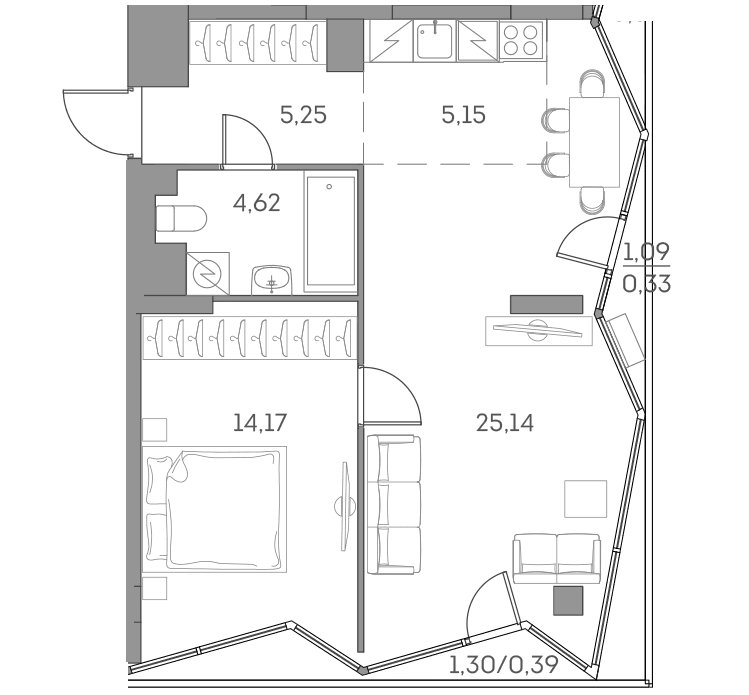Аквилон BESIDE 2.0 Москва — планировка 1