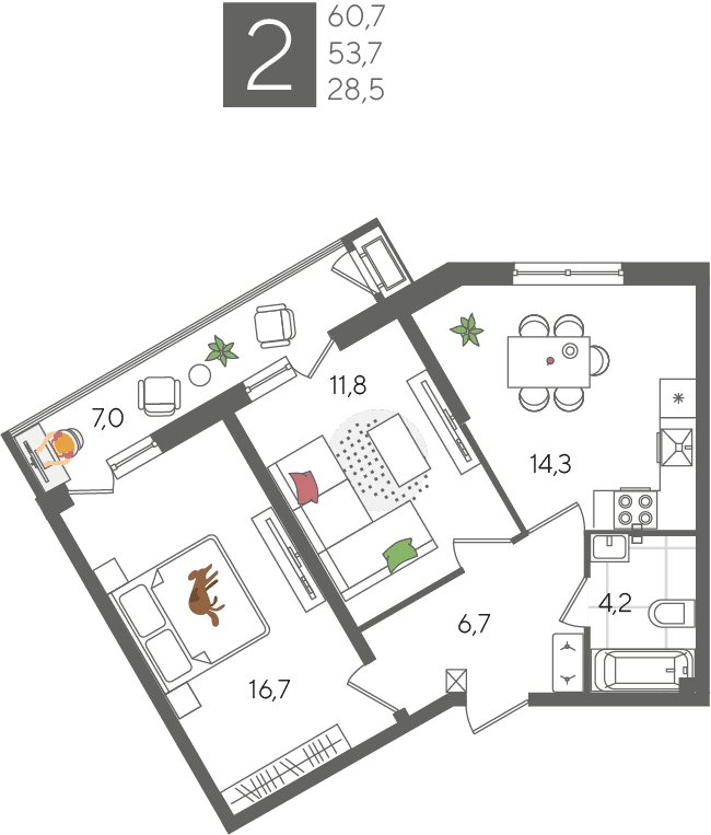 Рекорд 2 Краснодар — планировка 2