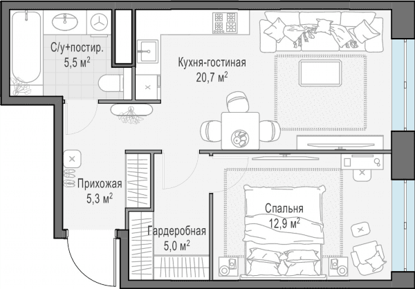 West Garden Москва — планировка 1