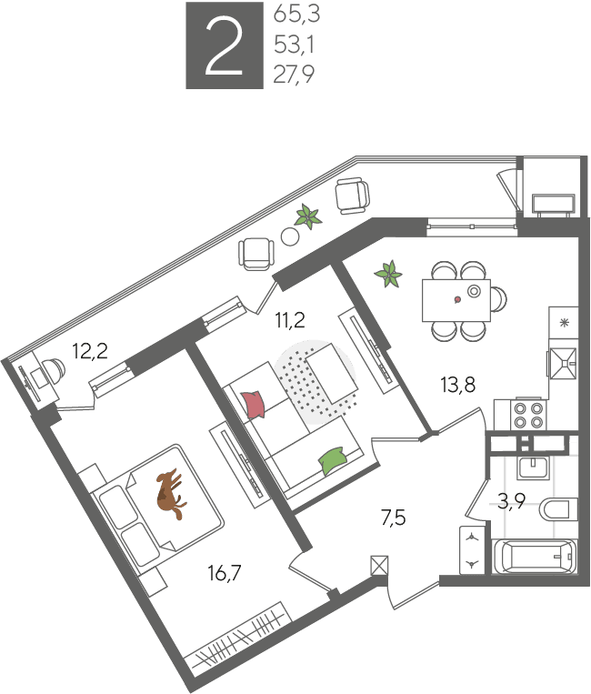Рекорд 2 Краснодар — планировка 2