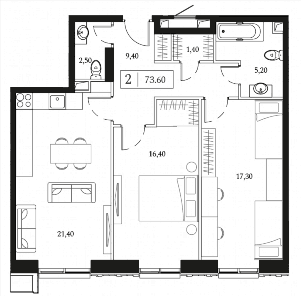 Dream Towers Москва — планировка 2