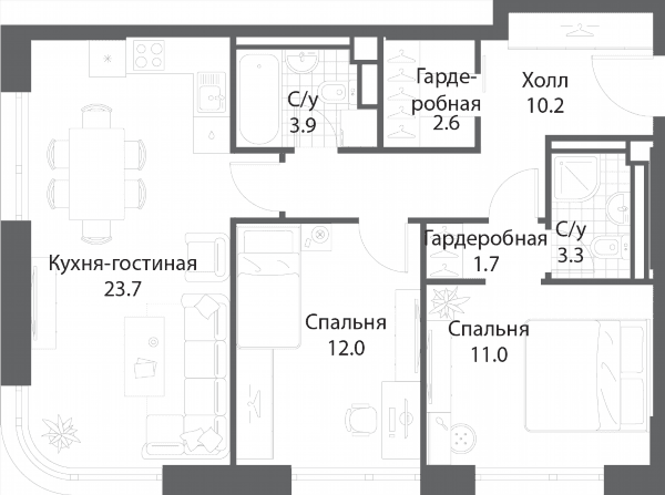 Nagatino i-Land Москва — планировка 2