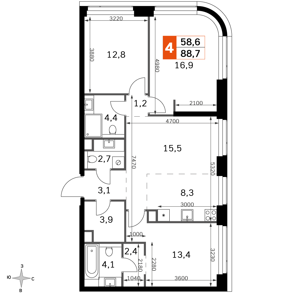 Amber City Москва — планировка 4