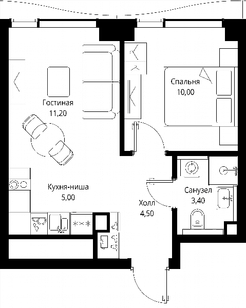 Cityzen Москва — планировка 1