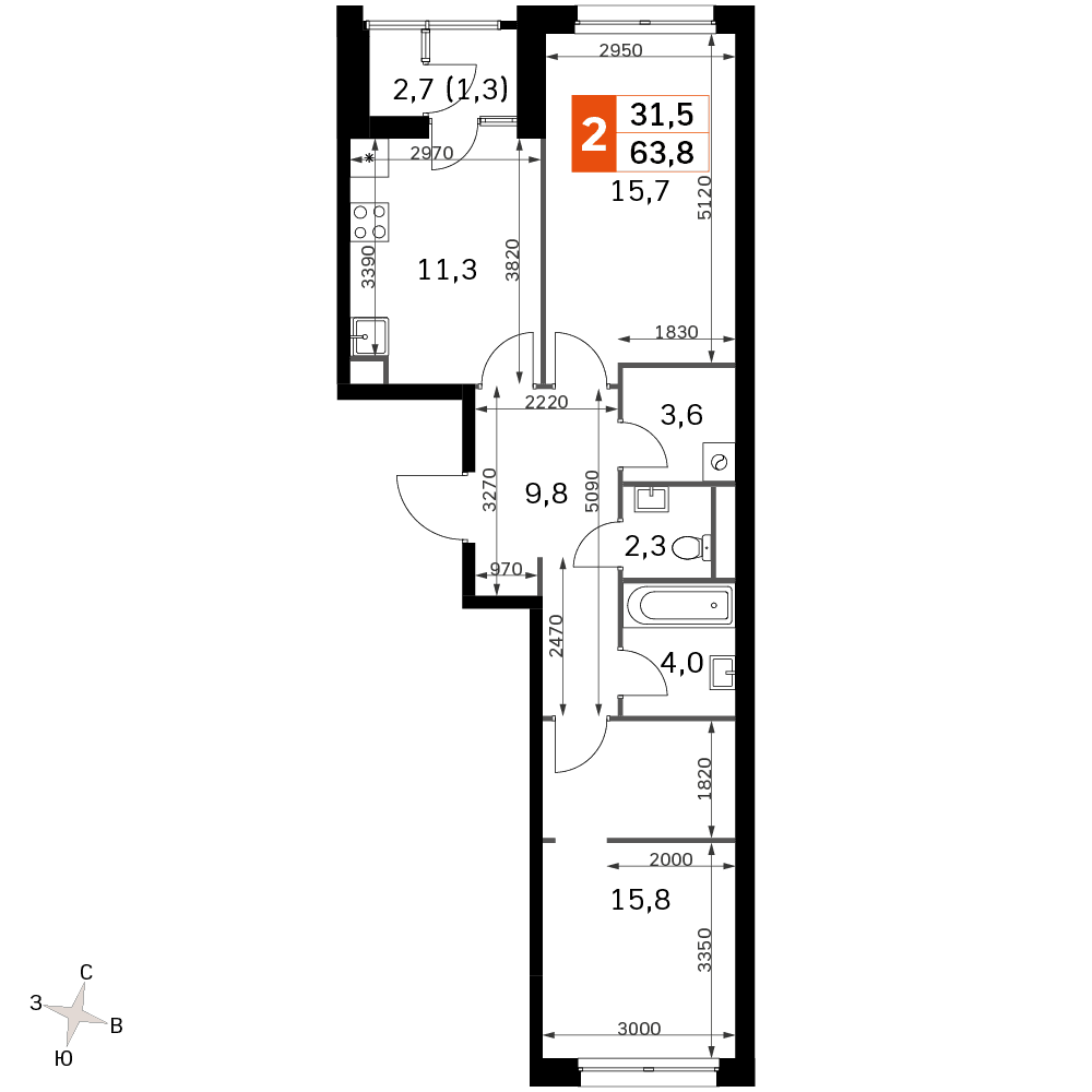 Sky Garden Москва — планировка 2
