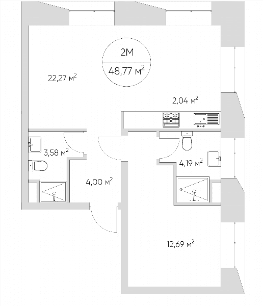Nice loft Москва — планировка 2-комнатные апартаменты