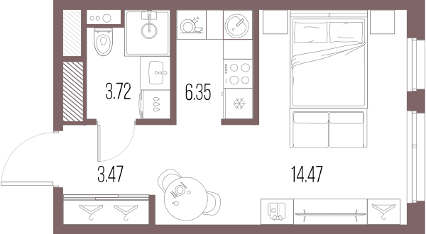 LEGENDA Васильевского Санкт-Петербург — планировка Студия