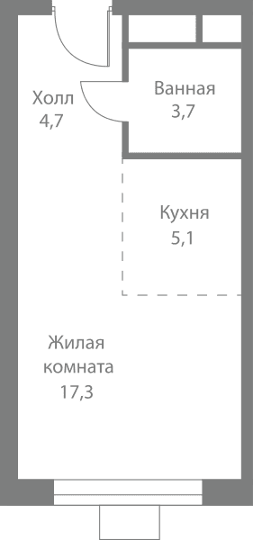 Stellar City Москва — планировка Студия
