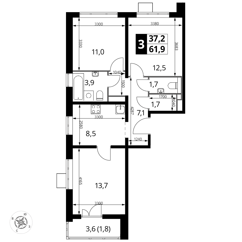 1-й Лермонтовский Люберцы — планировка 3