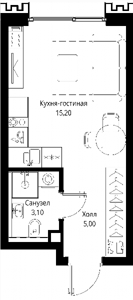 Cityzen Москва — планировка Студия
