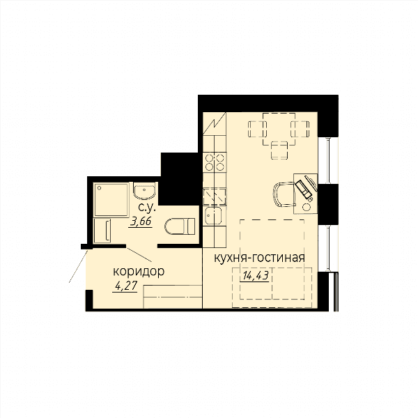 iD Polytech Санкт-Петербург — планировка Студия
