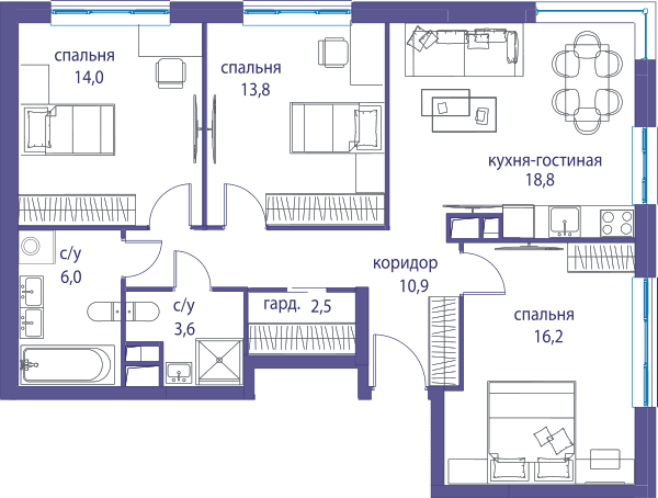 Остров, Остров.5 Москва — планировка 3