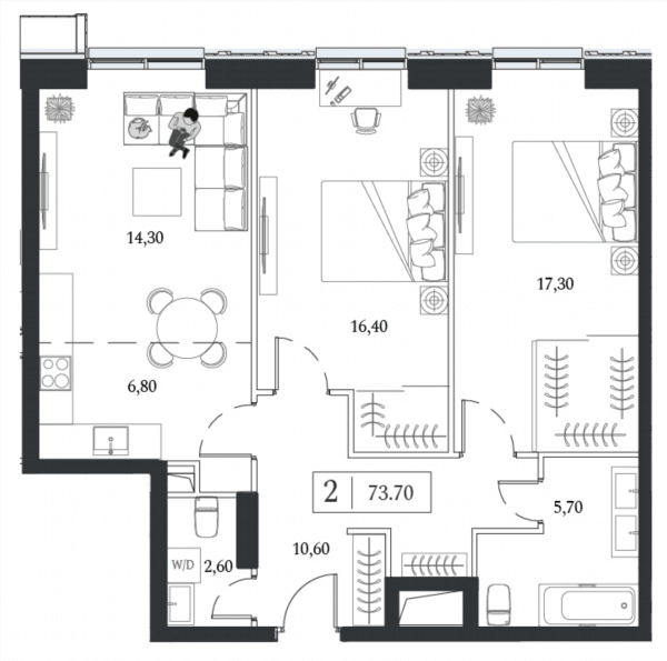 Dream Towers Москва — планировка 2