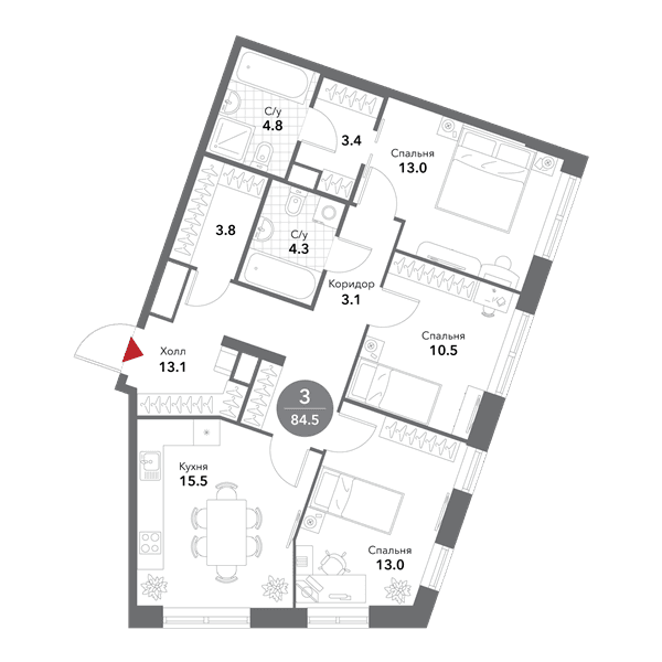 Voxhall Москва — планировка 3