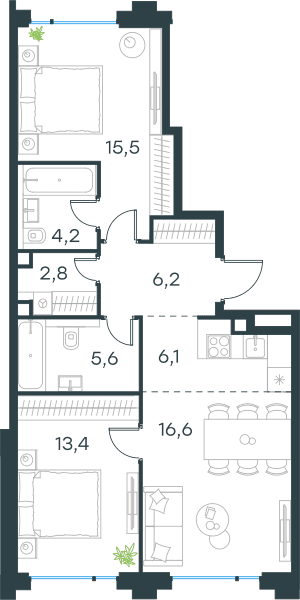 Level Бауманская Москва — планировка 3