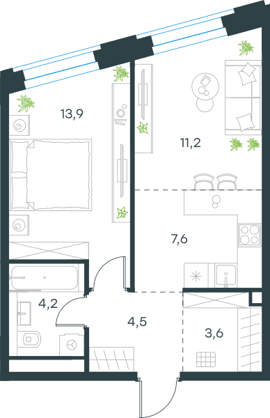 Level Нагатинская Москва — планировка 2