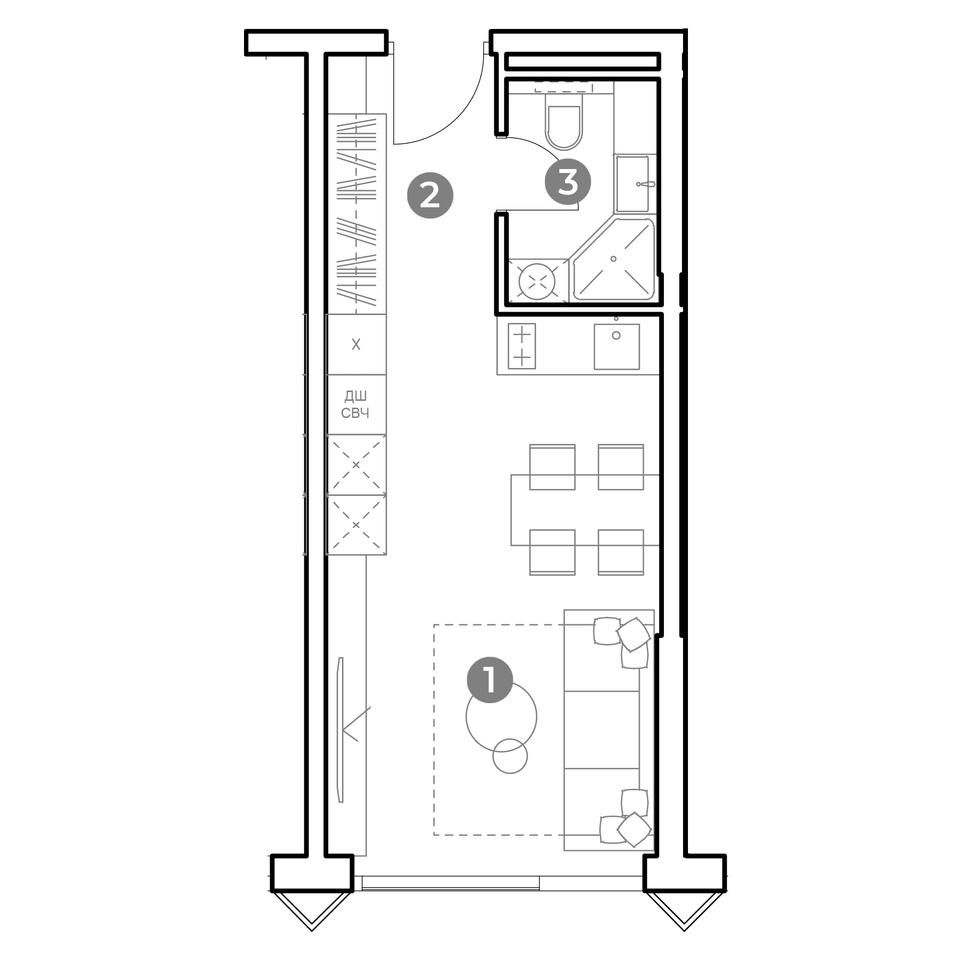 NAMETKIN TOWER Москва — планировка Студия
