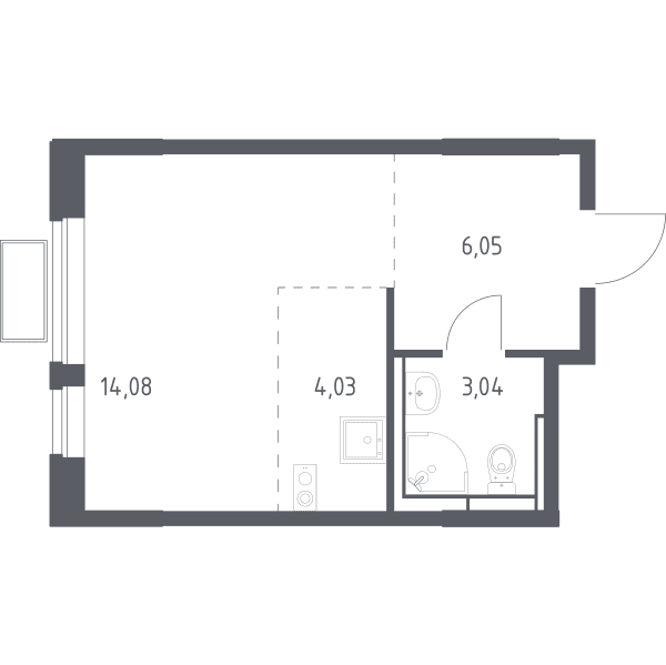Новое Видное Москва — планировка Студия