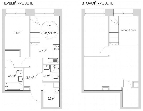 Nice loft Москва — планировка 1-комнатные апартаменты