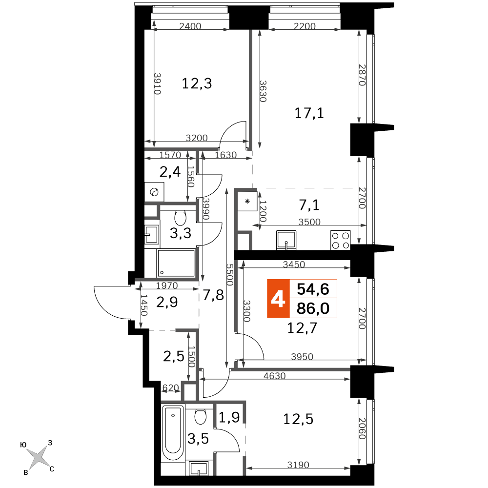 Amber City Москва — планировка 4