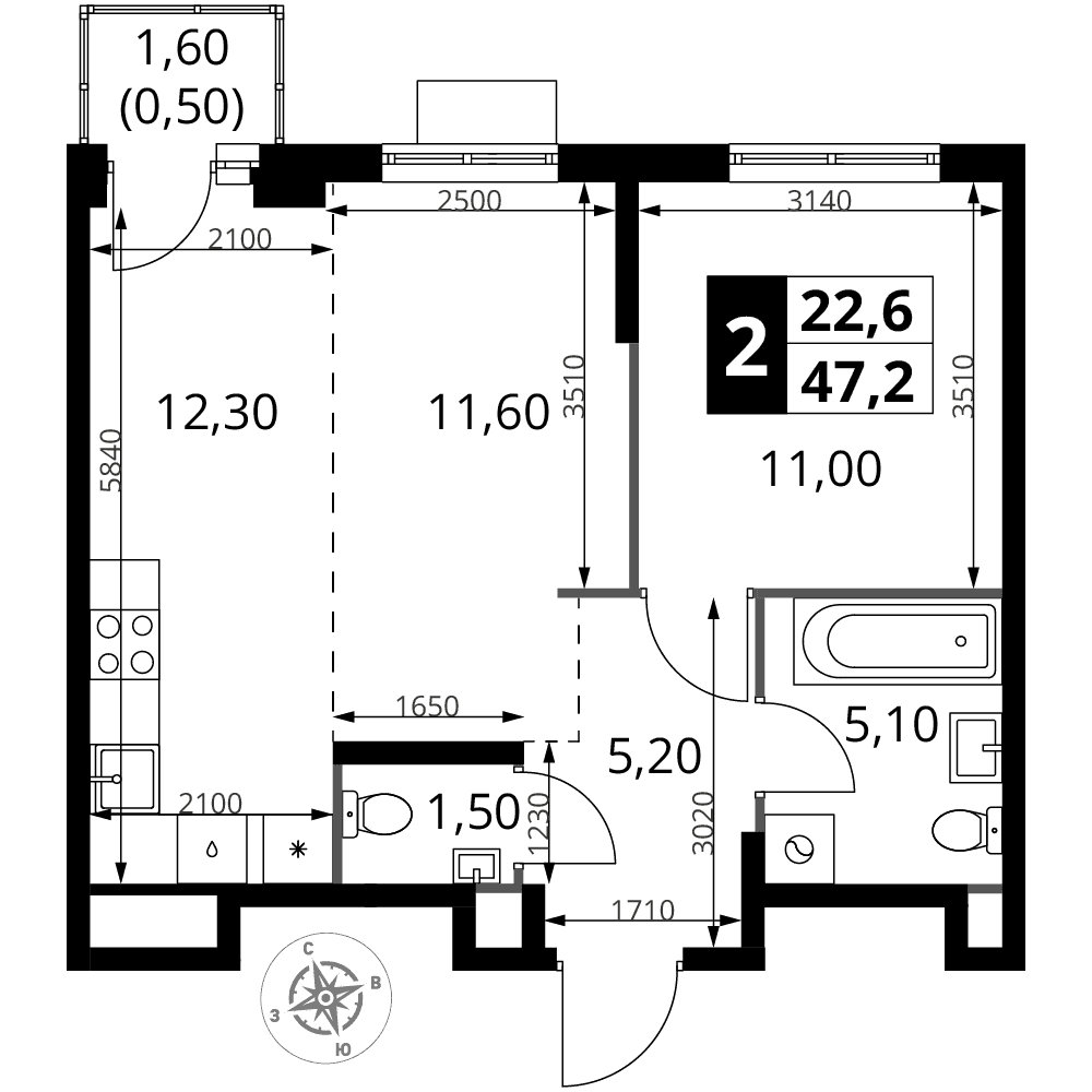 1-й Химкинский Химки — планировка 2