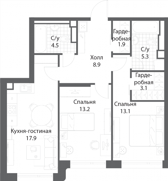 Nagatino i-Land Москва — планировка 2