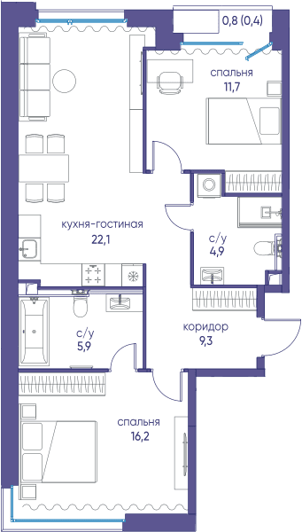 Остров, Остров.6 Москва — планировка 2