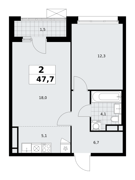 Прокшино Москва — планировка Студия