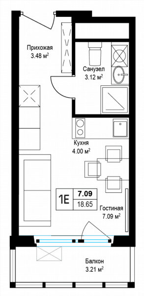 У реки. Эко Видное 2.0 Москва — планировка 1