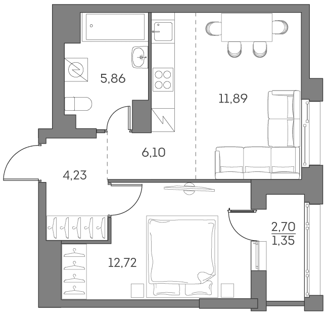 Аквилон BESIDE 2.0 Москва — планировка 1