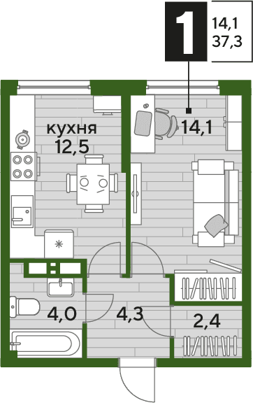 DOGMA PARK Краснодар — планировка 1