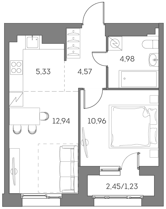 Аквилон BESIDE 2.0 Москва — планировка 1