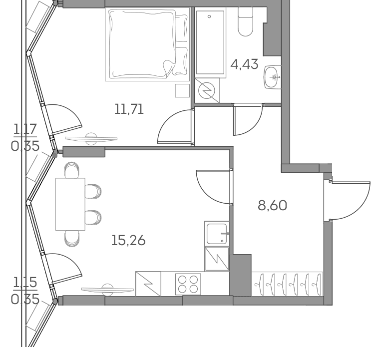 Аквилон BESIDE 2.0 Москва — планировка 1