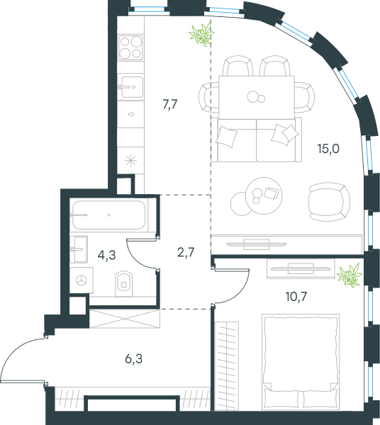 Level Нижегородская Москва — планировка 2